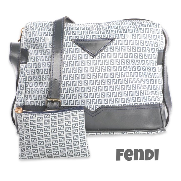 Fendi Handbags - Vintage FENDI FF Monogram Logo Crossbody/ Shoulder Leather Bag